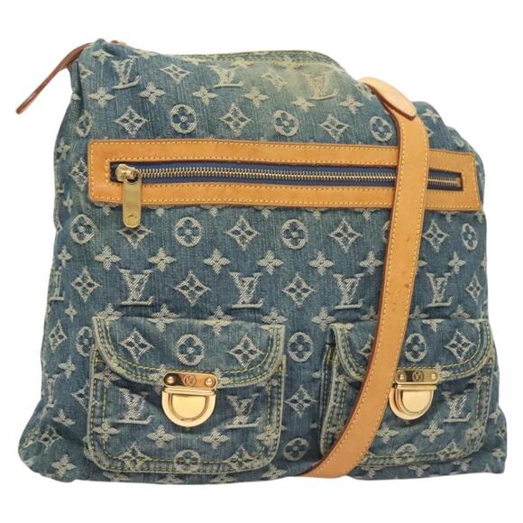 LOUIS VUITTON Monogram Denim Buggy GM Shoulder Bag Blue M95048 - Picture 1 of 16